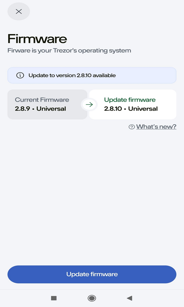 Nhấn Update firmware để cập nhật phần mềm