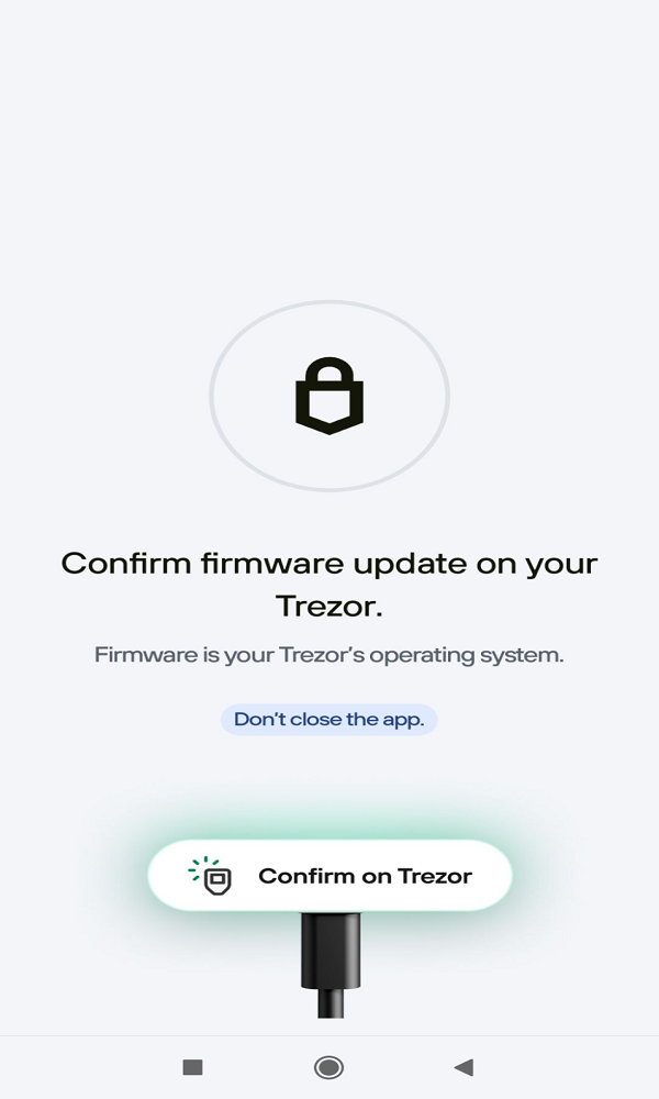Nhấn x&aacute;c nhận tr&ecirc;n Trezor để x&aacute;c nhận lại th&ocirc;ng tin cập nhật