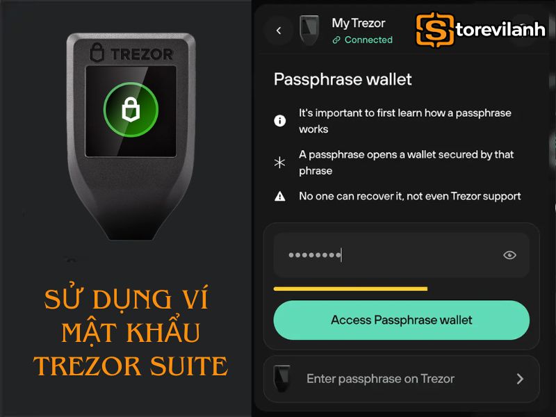 Hướng dẫn sử dụng ví mật khẩu trong Trezor Suite an toàn