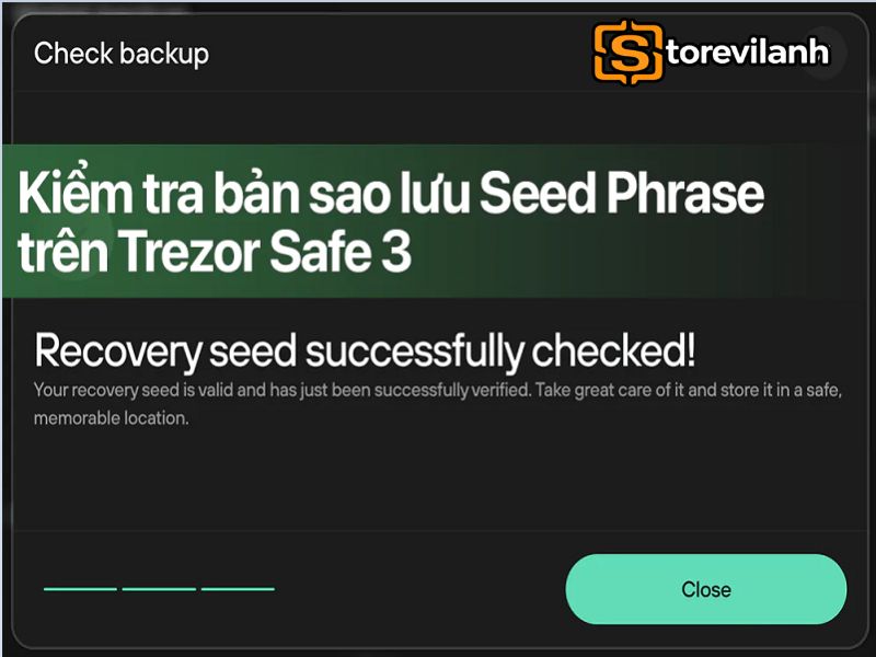 Hướng dẫn kiểm tra cụm từ Seed Phrase trên Trezor Safe 3
