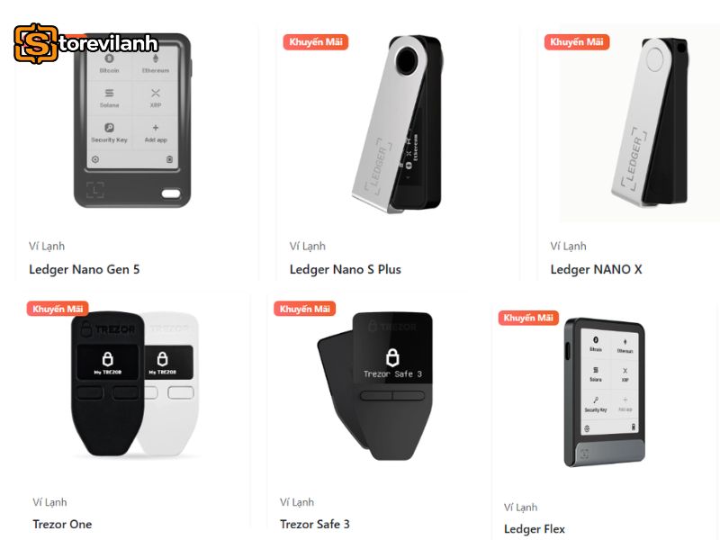 Storevilanh cung cấp v&iacute; cứng Ledger, Trezor ch&iacute;nh h&atilde;ng, hỗ trợ nhanh ch&oacute;ng