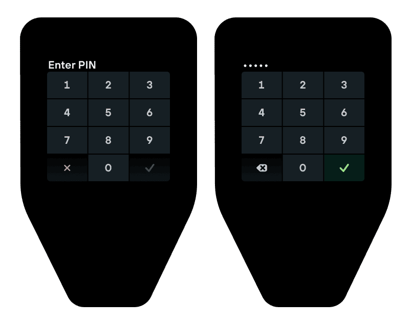  Nhập m&atilde; PIN tr&ecirc;n Trezor Safe 5
