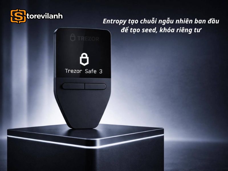 Entropy tạo chuỗi ngẫu nhi&ecirc;n ban đầu để tạo seed, kh&oacute;a ri&ecirc;ng tư &nbsp;