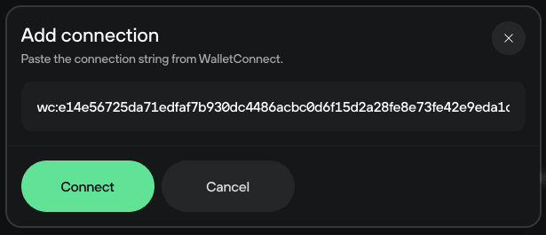 D&aacute;n URL vừa sao ch&eacute;p từ dApp v&agrave;o &ocirc; y&ecirc;u cầu