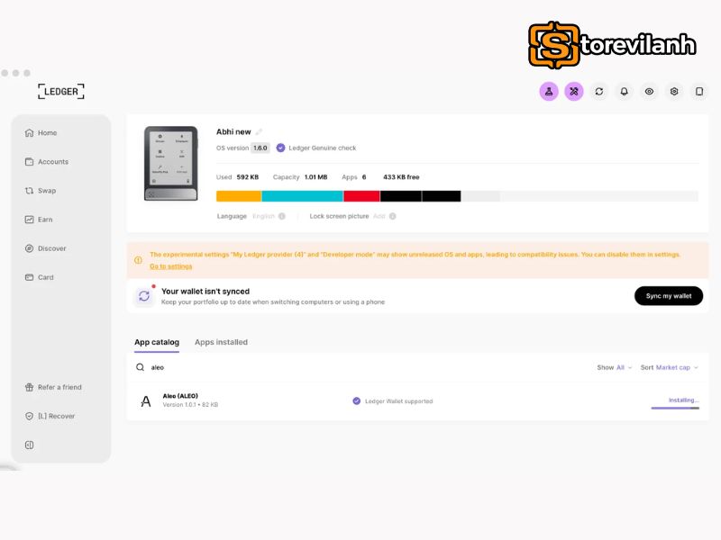 Hướng dẫn sử dụng Aleo trong Ledger Wallet&trade;