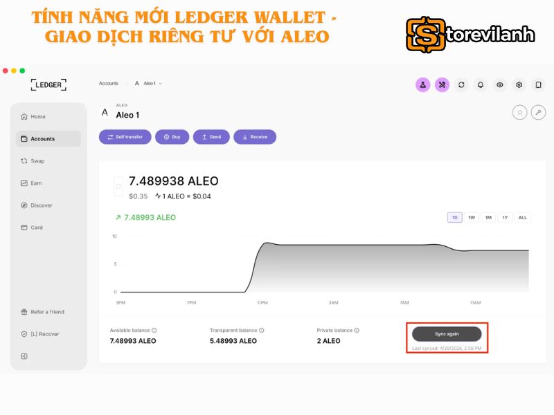 Tính năng mới Ledger Wallet: Giao dịch riêng tư với Aleo