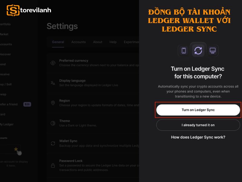 Làm sao để đồng bộ tài khoản Ledger Wallet với Ledger Sync?