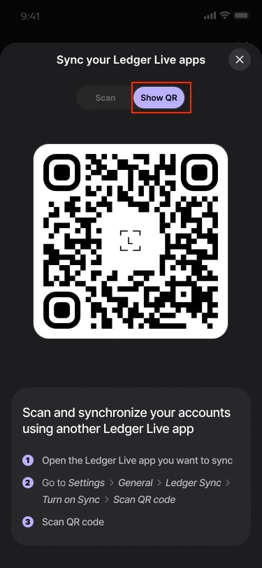 Chọn Show QR 