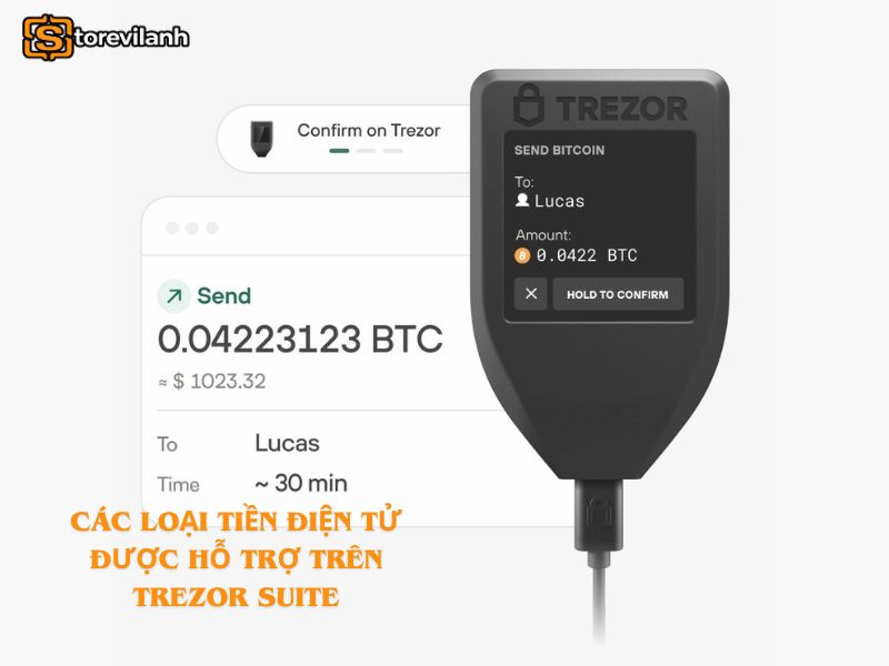 Các loại tiền điện tử được hỗ trợ trên Trezor Suite