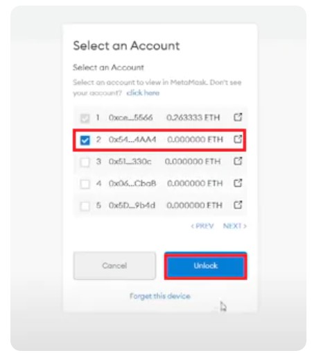 Chọn địa chỉ v&iacute; ph&ugrave; hợp để th&ecirc;m v&agrave;o MetaMask