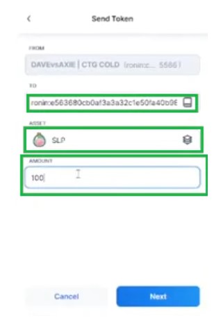 Nhập số lượng token cần chuyển c&ugrave;ng với địa chỉ v&iacute; Trezor