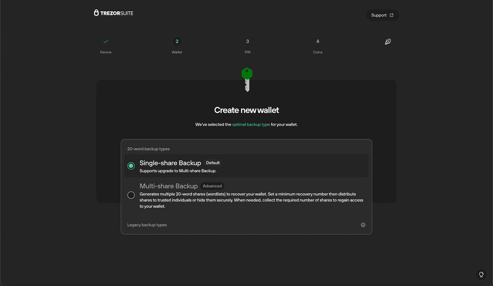 Chọn Single-share Backup