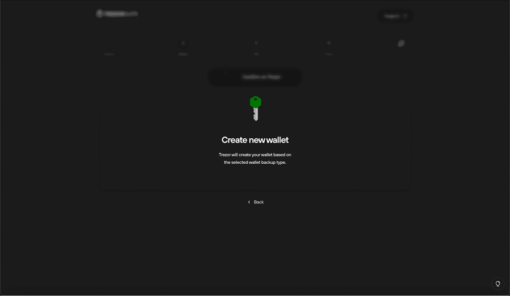 Sau khi chọn &ldquo;Single-share Backup&rdquo;, x&aacute;c nhận trực tiếp tr&ecirc;n Trezor Safe 5 để tiếp tục