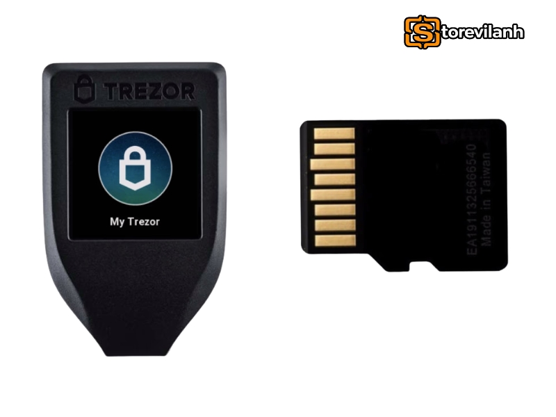 Lắp thẻ MicroSD v&agrave;o Trezor Model T
