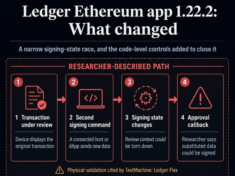 Ledger vá lỗi bảo mật Ethereum, khắc phục lỗi chữ ký giao dịch