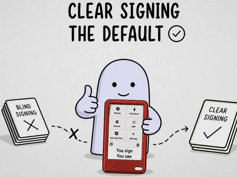 Clear signing bảo vệ người d&ugrave;ng nhờ đối chiếu giao dịch tr&ecirc;n m&agrave;n h&igrave;nh v&iacute;