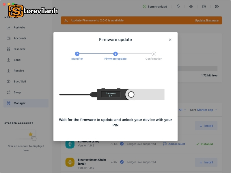 Firmware v&agrave; ứng dụng Ethereum tr&ecirc;n Ledger l&agrave; hai th&agrave;nh phần độc lập, n&ecirc;n cập nhật firmware chưa chắc đ&atilde; v&aacute; lỗi Ethereum