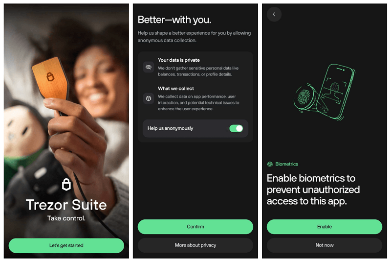 C&agrave;i đặt v&agrave; chạy Trezor Suite tr&ecirc;n điện thoại