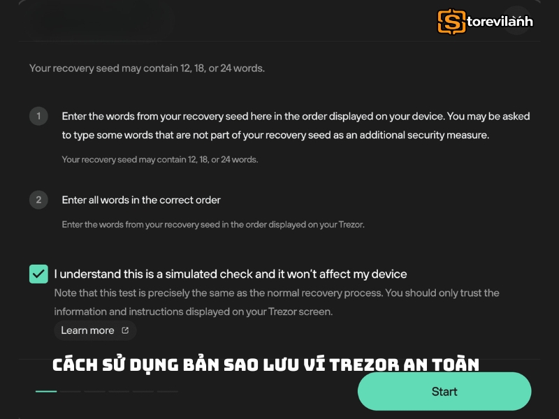 Cách sử dụng bản sao lưu ví Trezor an toàn, đúng cách