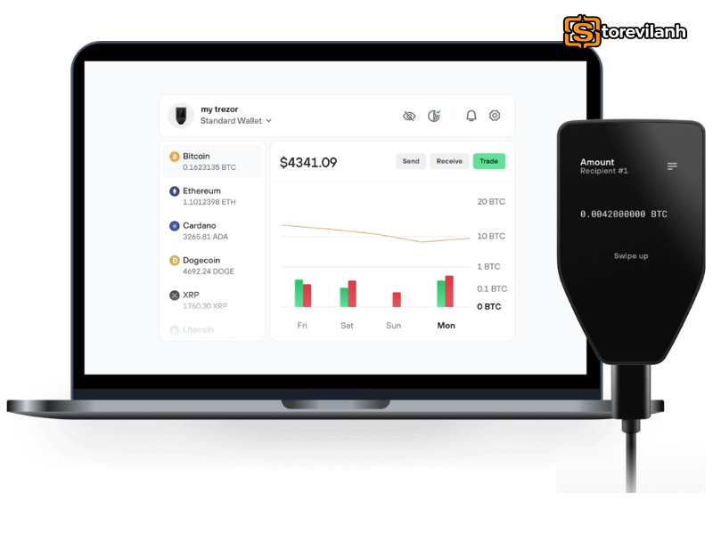 Trezor tương th&iacute;ch Trezor Suite v&agrave; nhiều v&iacute;, dịch vụ b&ecirc;n thứ ba để quản l&yacute; t&agrave;i sản