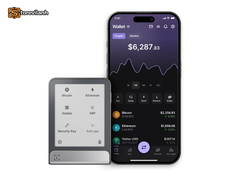 Ledger hỗ trợ nhận tiền an to&agrave;n qua địa chỉ được x&aacute;c minh trực tiếp tr&ecirc;n thiết bị
